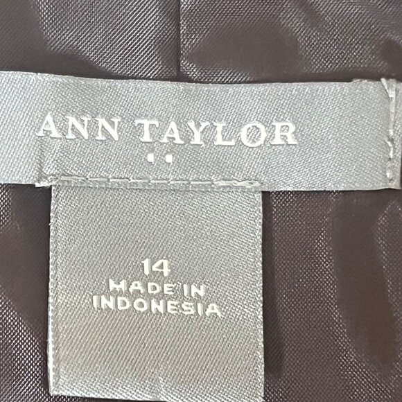 Ann Taylor Women 14 Blazer Brown  2-Button Tailored  Career Office Professional - Picture 11 of 11